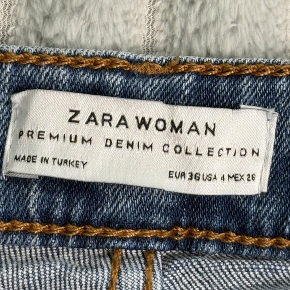 Zara Woman Jeans Womens 4 Skinny Ankle Boho Floral Embroidered Stretch 26x26 - Picture 3 of 12